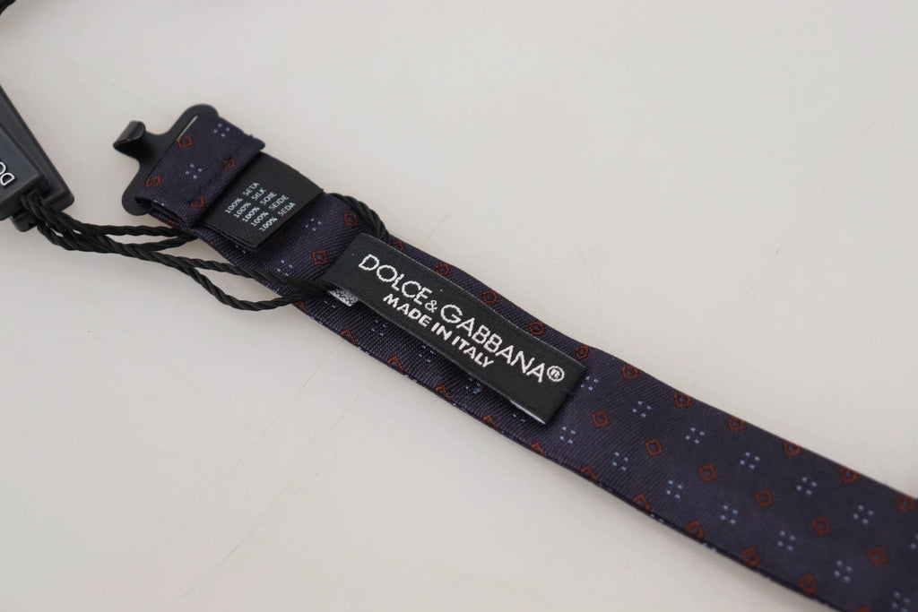 Dolce & Gabbana Blue Pattern Silk Adjustable Neck Papillon Bow Tie by Dolce & Gabbana