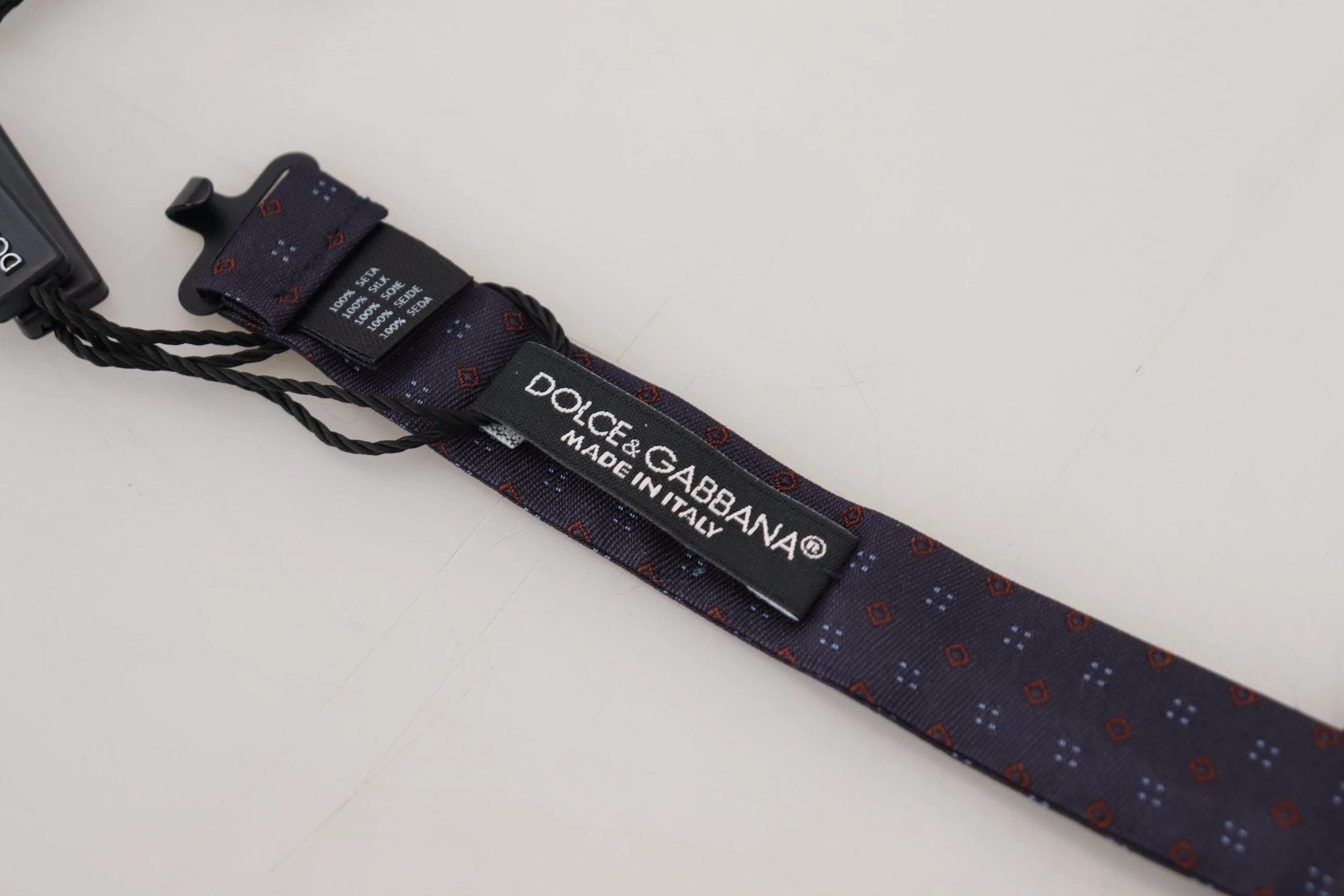 Dolce & Gabbana Blue Pattern Silk Adjustable Neck Papillon Bow Tie by Dolce & Gabbana