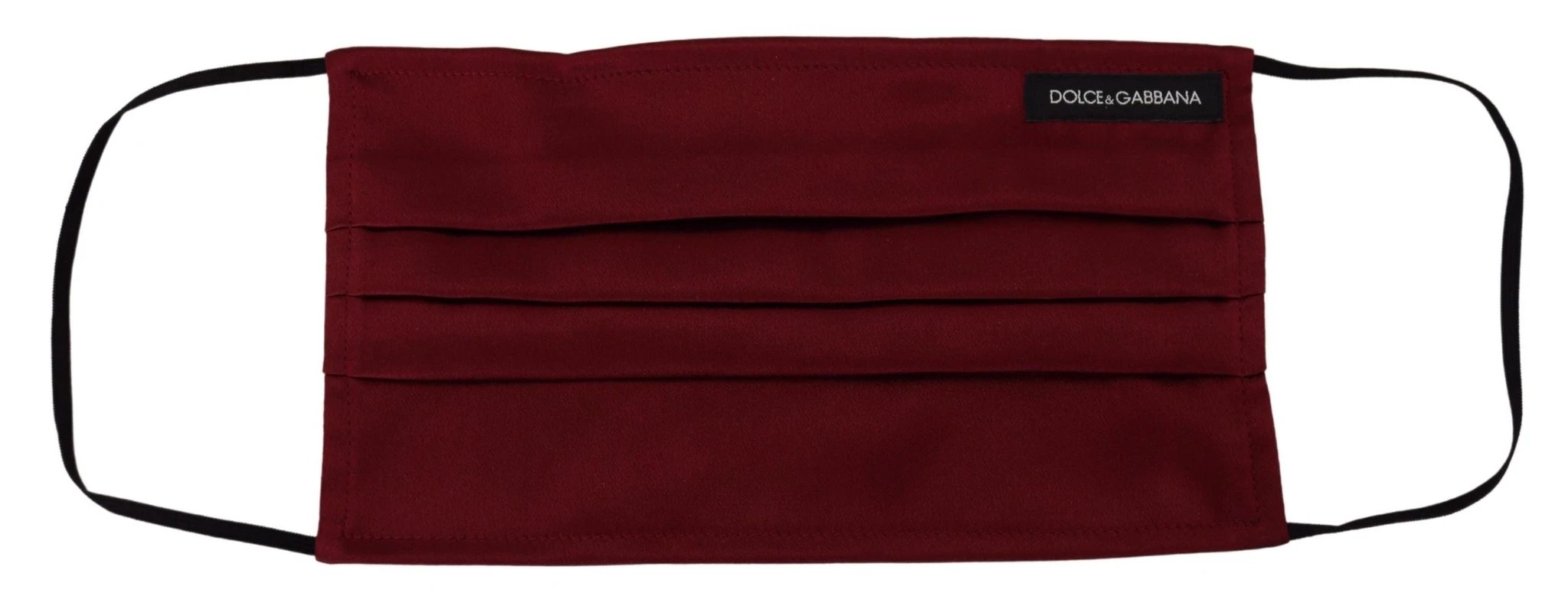 Dolce & Gabbana Maroon Silk Pleated Elastic Ear Strap One Size Face Mask by Dolce & Gabbana