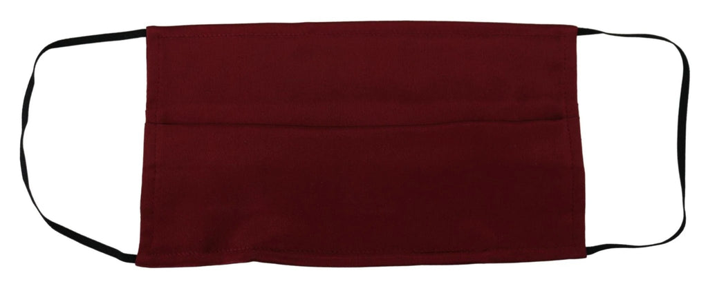 Dolce & Gabbana Maroon Silk Pleated Elastic Ear Strap One Size Face Mask by Dolce & Gabbana