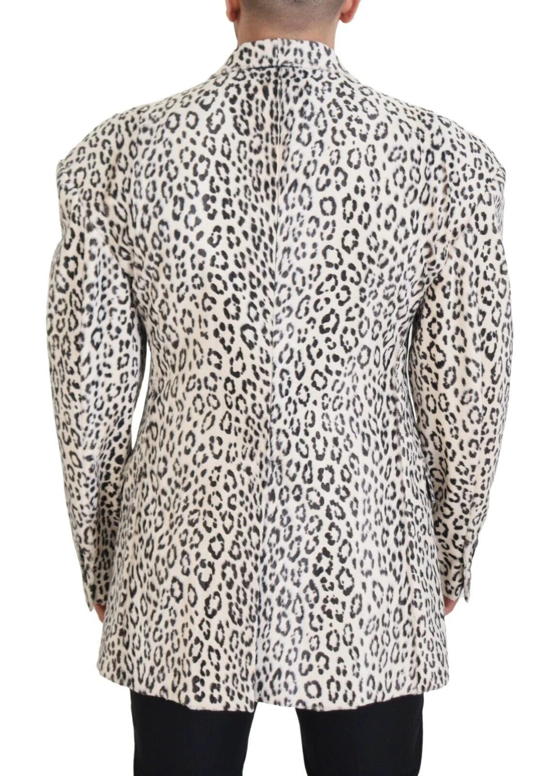 Dolce & Gabbana White Leopard Single Breasted Coat Blazer by Dolce & Gabbana