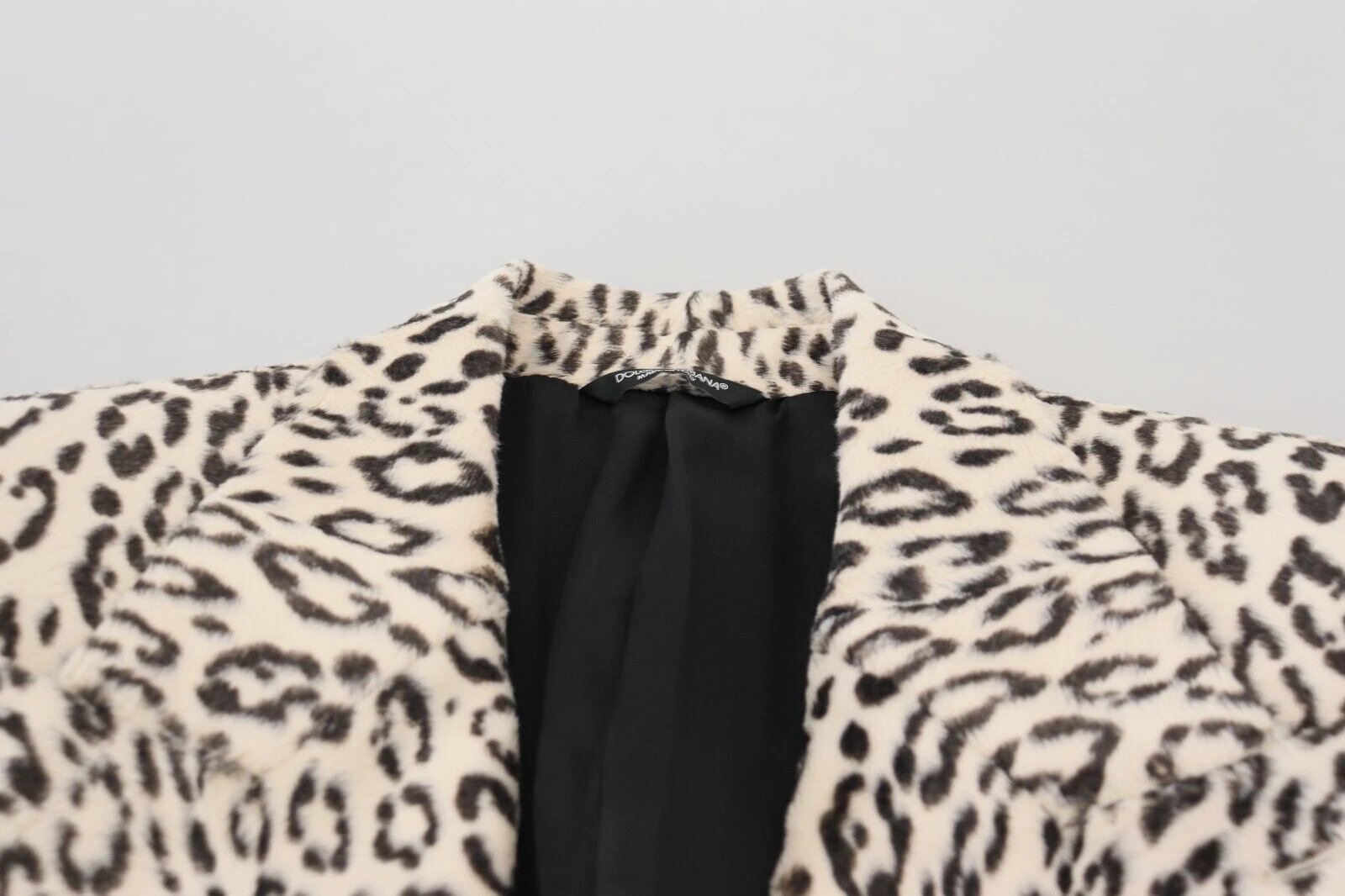 Dolce & Gabbana White Leopard Single Breasted Coat Blazer by Dolce & Gabbana