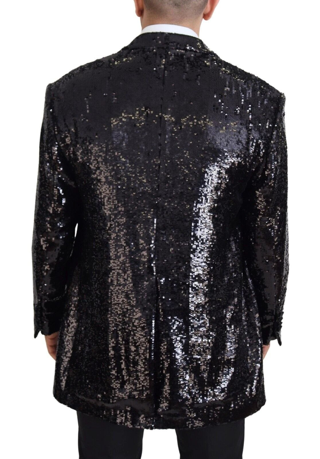 Dolce & Gabbana Black Sequined Cow Pattern Nylon Blazer by Dolce & Gabbana