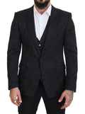 Dolce & Gabbana Black Floral Brocade 2 Piece MARTINI Suit by Dolce & Gabbana