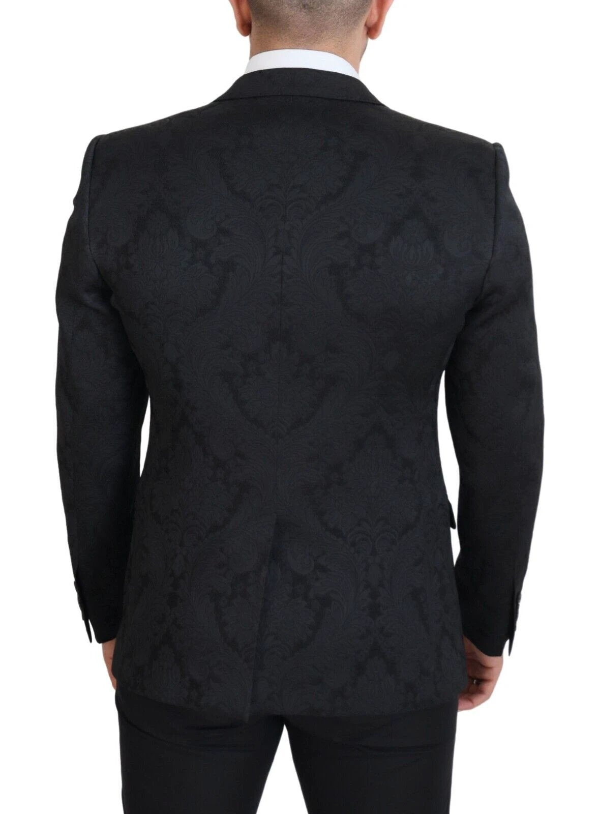 Dolce & Gabbana Black Floral Brocade 2 Piece MARTINI Suit by Dolce & Gabbana