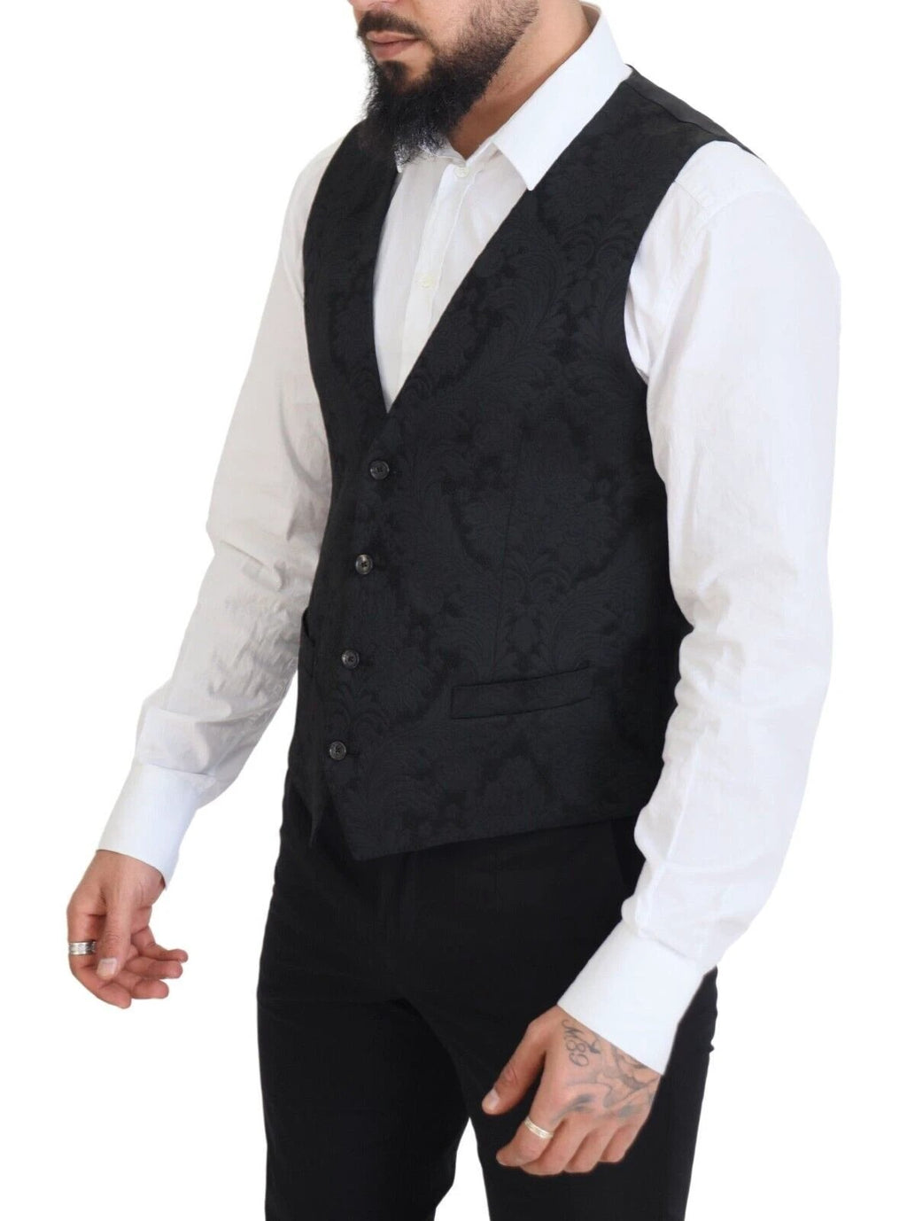 Dolce & Gabbana Black Floral Brocade 2 Piece MARTINI Suit by Dolce & Gabbana