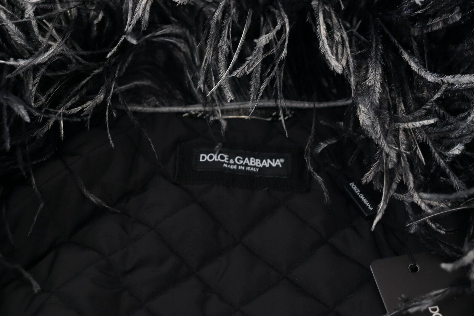 Dolce & Gabbana Black White Fur Shearling Full Zip Jacket by Dolce & Gabbana