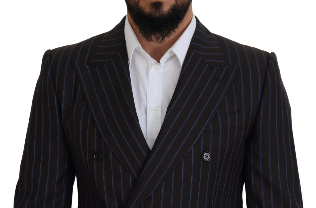 Dolce & Gabbana Black Striped Wool Formal 2 Piece Suit by Dolce & Gabbana