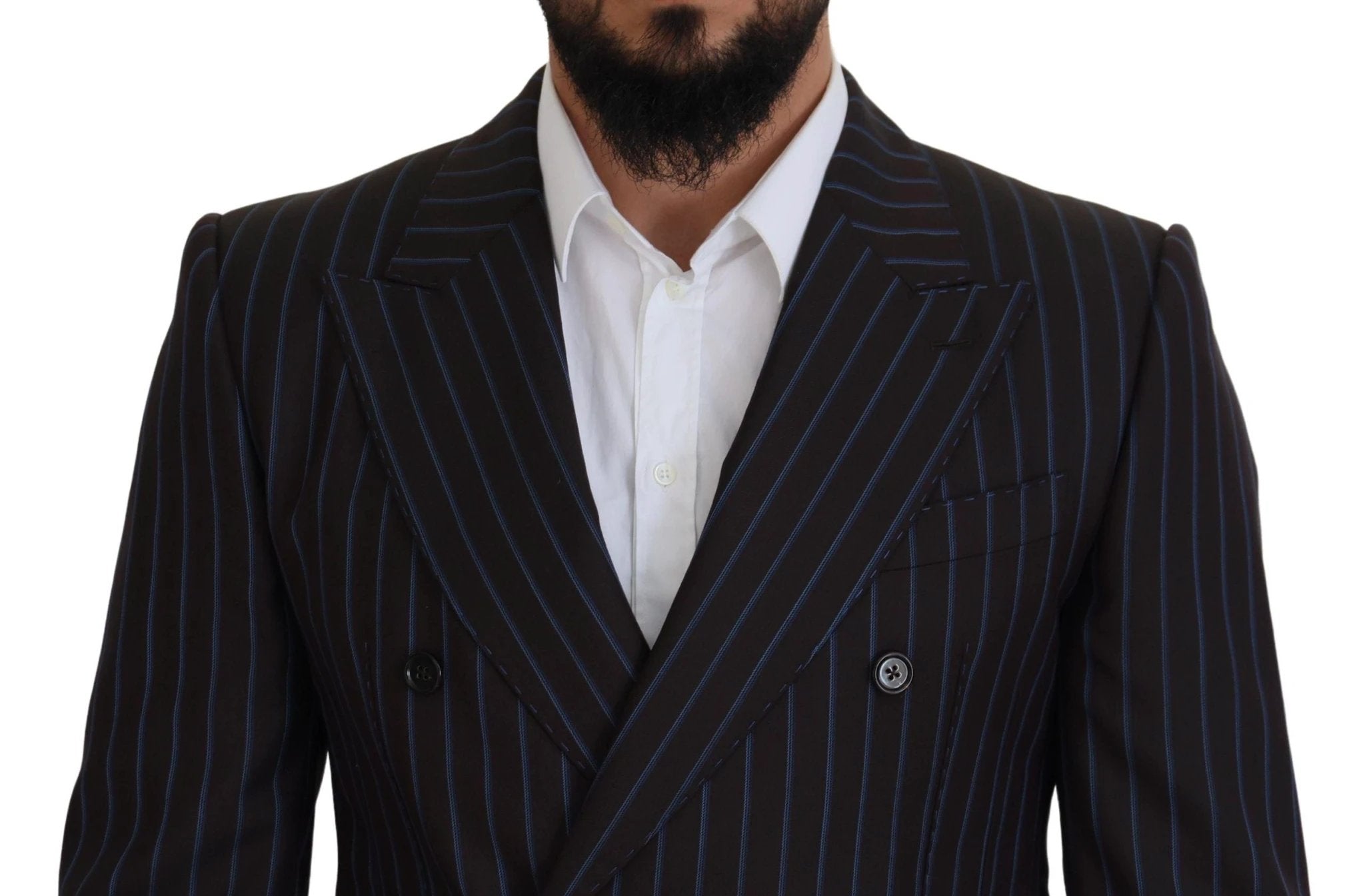 Dolce & Gabbana Black Striped Wool Formal 2 Piece Suit by Dolce & Gabbana