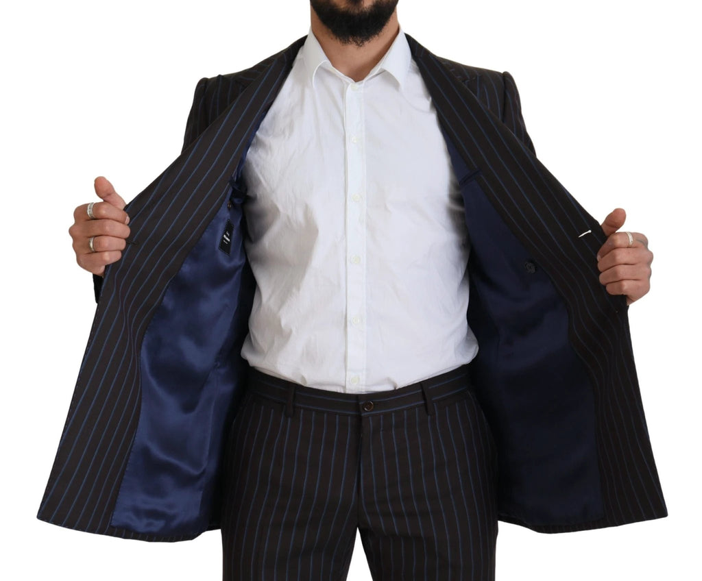 Dolce & Gabbana Black Striped Wool Formal 2 Piece Suit by Dolce & Gabbana