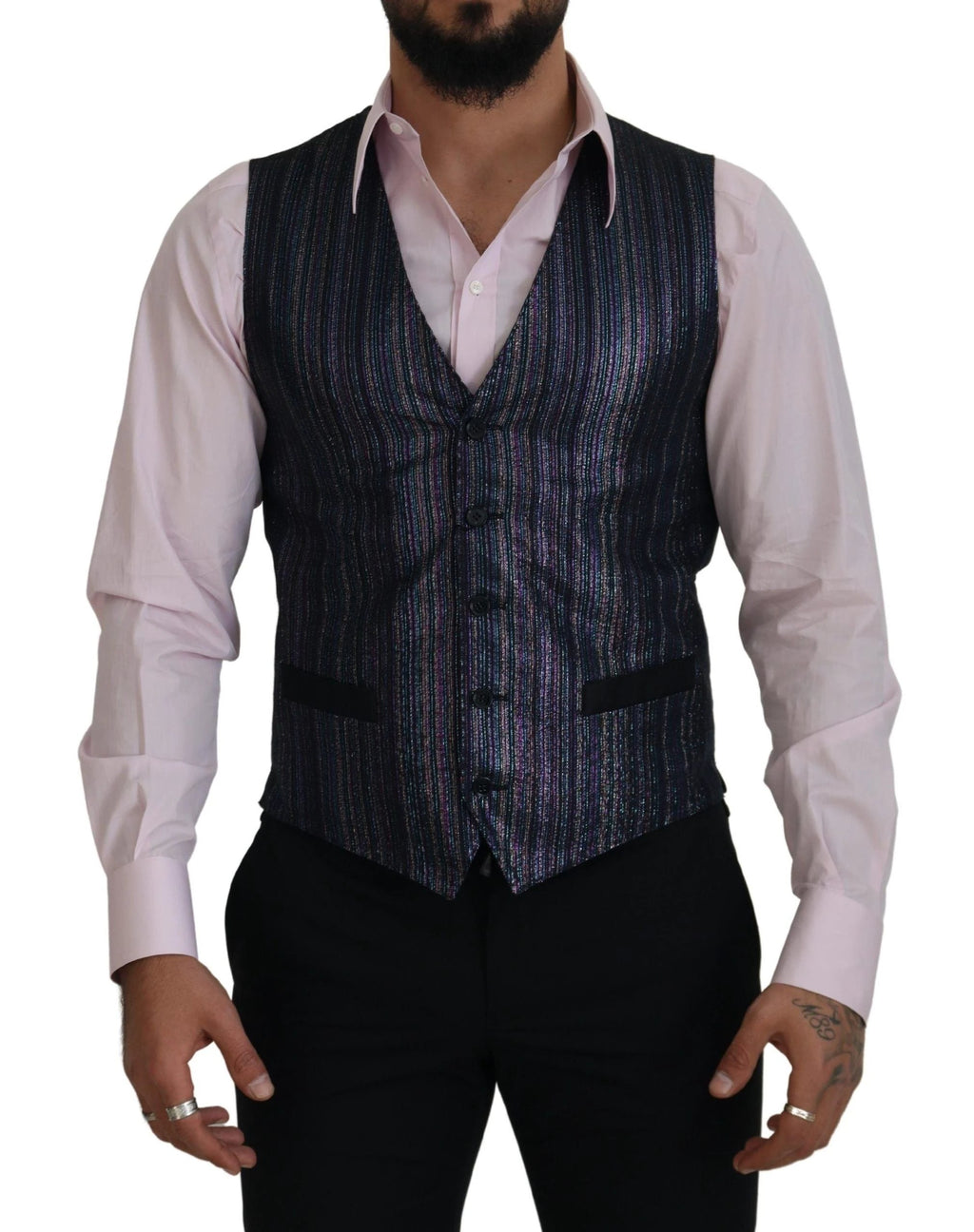Dolce & Gabbana Multicolor Polyester Waistcoat Dress Formal Vest by Dolce & Gabbana