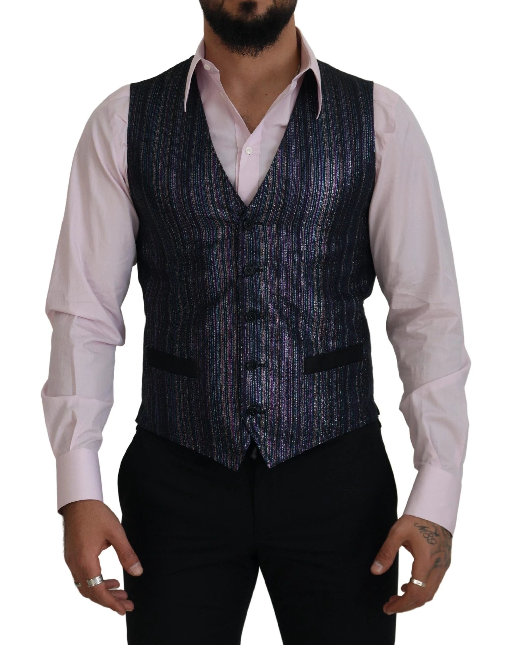 Dolce & Gabbana Multicolor Polyester Waistcoat Dress Formal Vest by Dolce & Gabbana