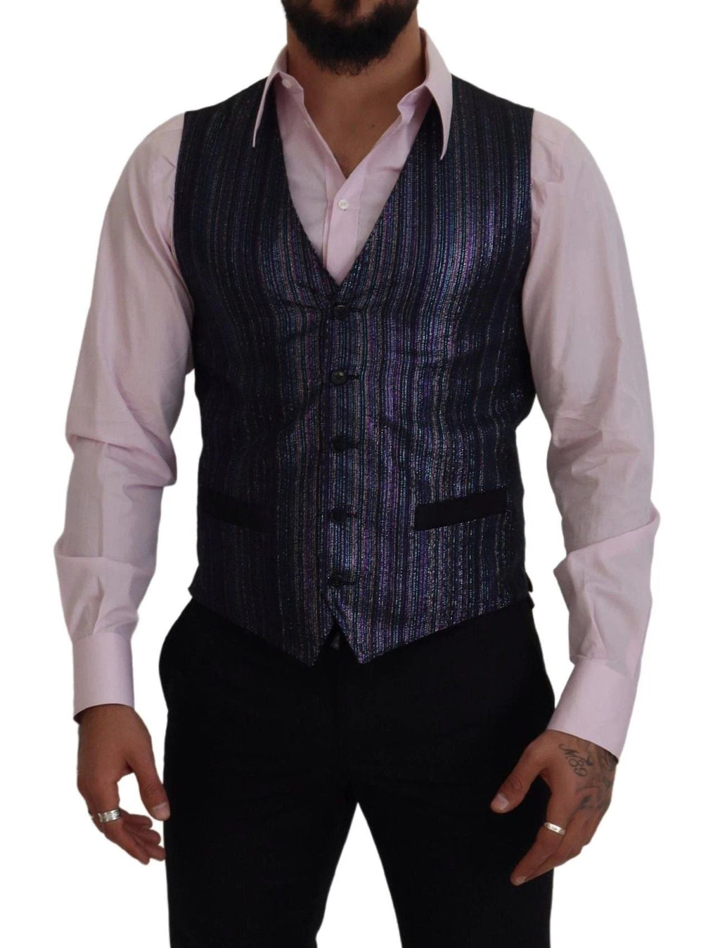 Dolce & Gabbana Multicolor Polyester Waistcoat Dress Formal Vest by Dolce & Gabbana