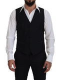 Dolce & Gabbana Black Virgin Wool Waistcoat Formal Dress Vest by Dolce & Gabbana