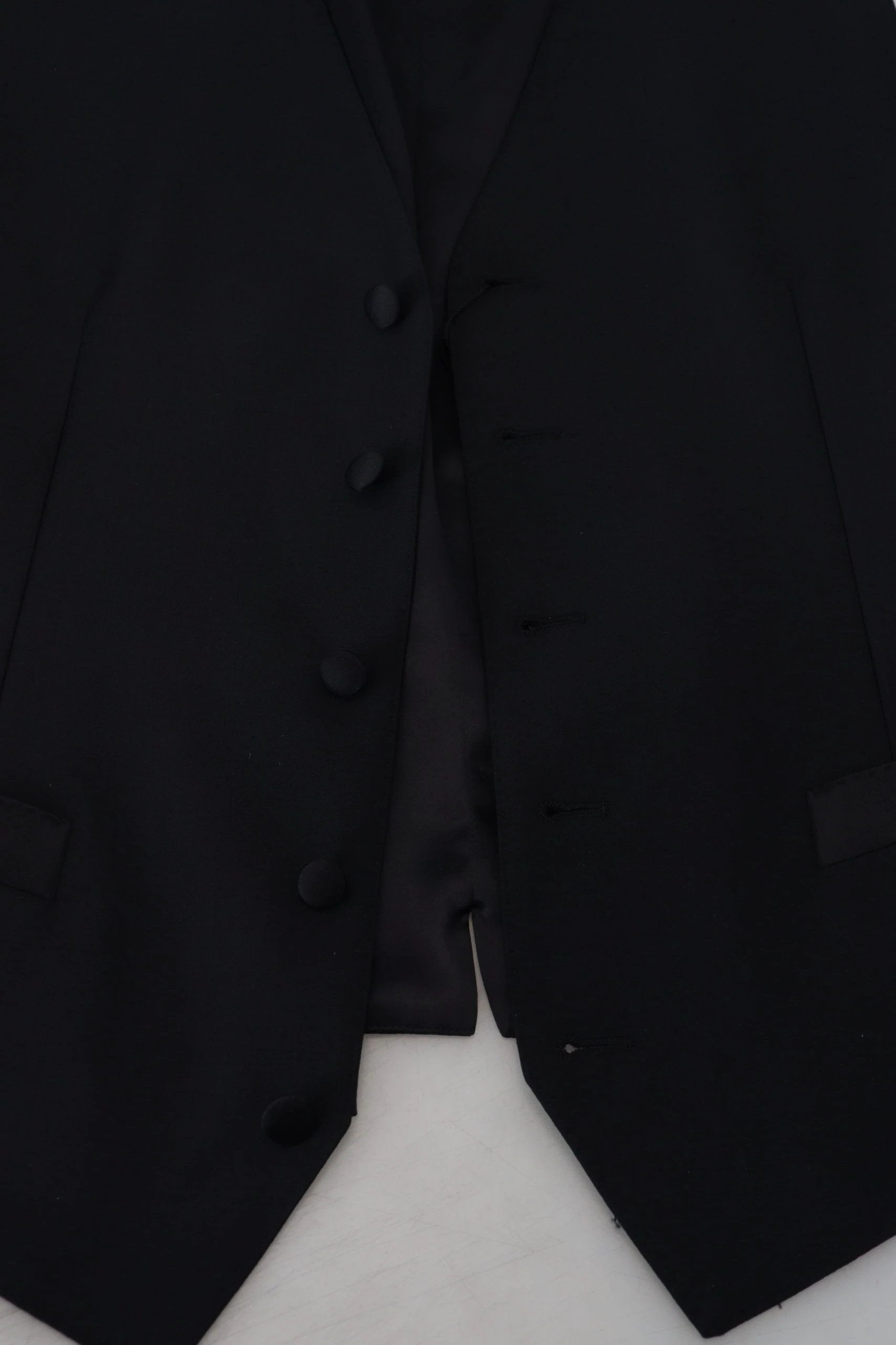 Dolce & Gabbana Black Virgin Wool Waistcoat Formal Dress Vest by Dolce & Gabbana