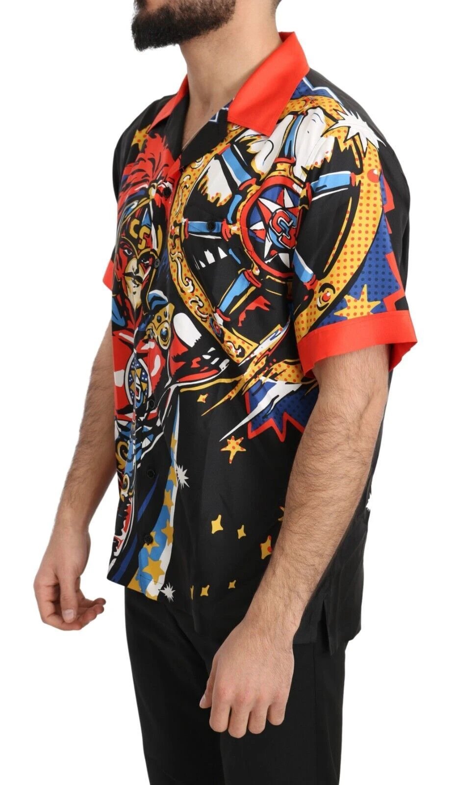 Dolce & Gabbana Multicolor Printed Short Sleeves Casual Shirt by Dolce & Gabbana