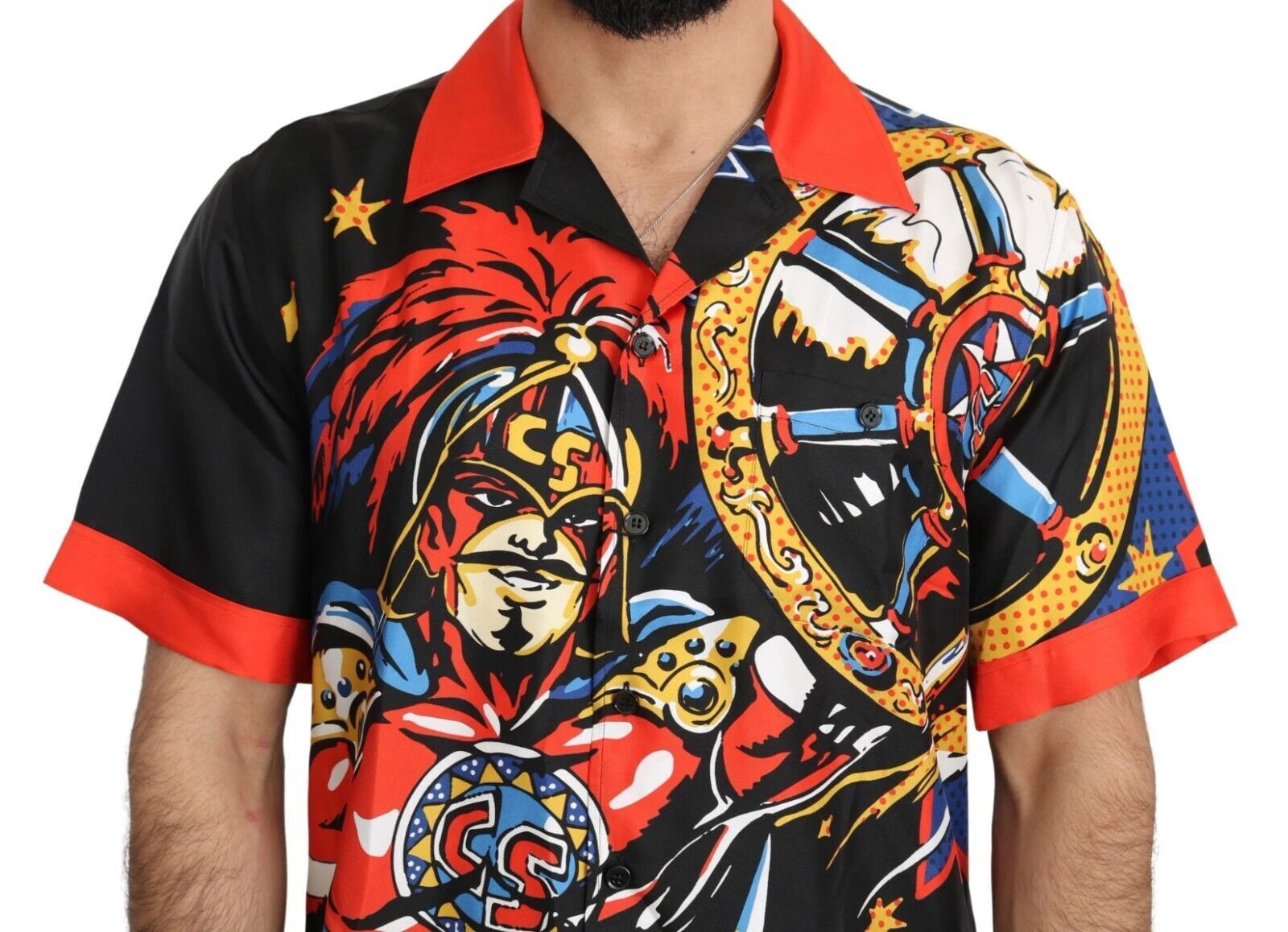 Dolce & Gabbana Multicolor Printed Short Sleeves Casual Shirt by Dolce & Gabbana