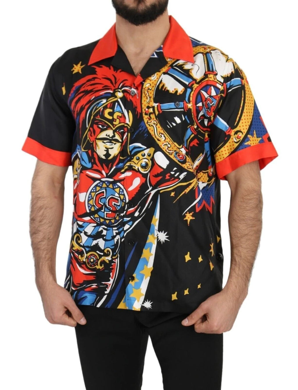 Dolce & Gabbana Multicolor Printed Short Sleeves Casual Shirt by Dolce & Gabbana