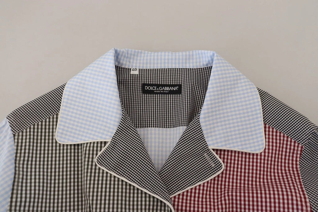 Dolce & Gabbana Multicolor Patchwork Cotton Long Sleeves Shirt by Dolce & Gabbana