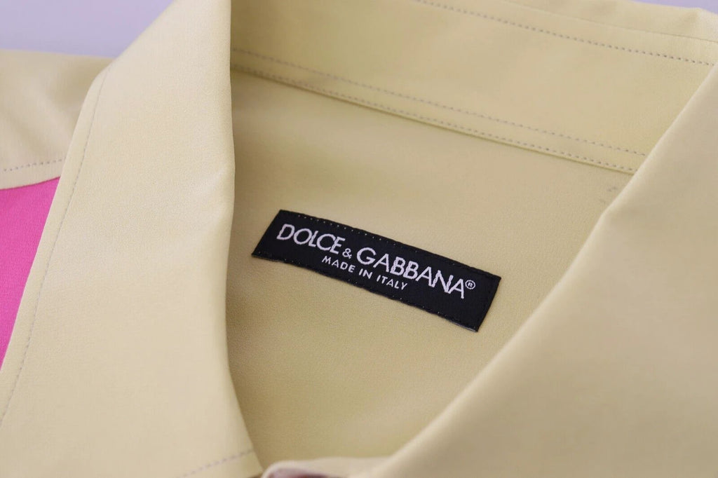 Dolce & Gabbana Multicolor Patchwork Silk Button Down Shirt by Dolce & Gabbana