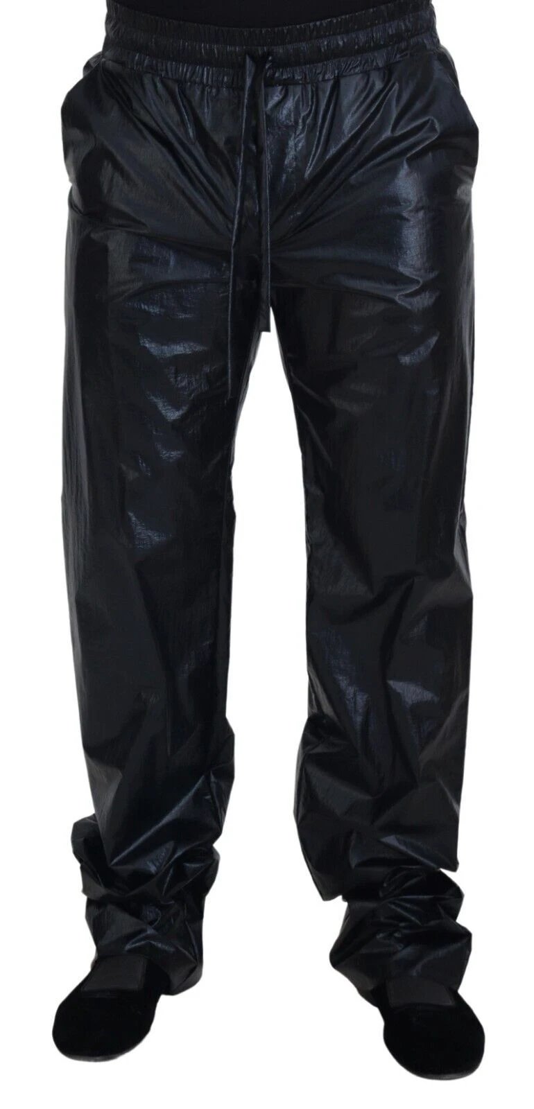 Dolce & Gabbana Black Shining Drawstring Trouser Nylon Pants by Dolce & Gabbana