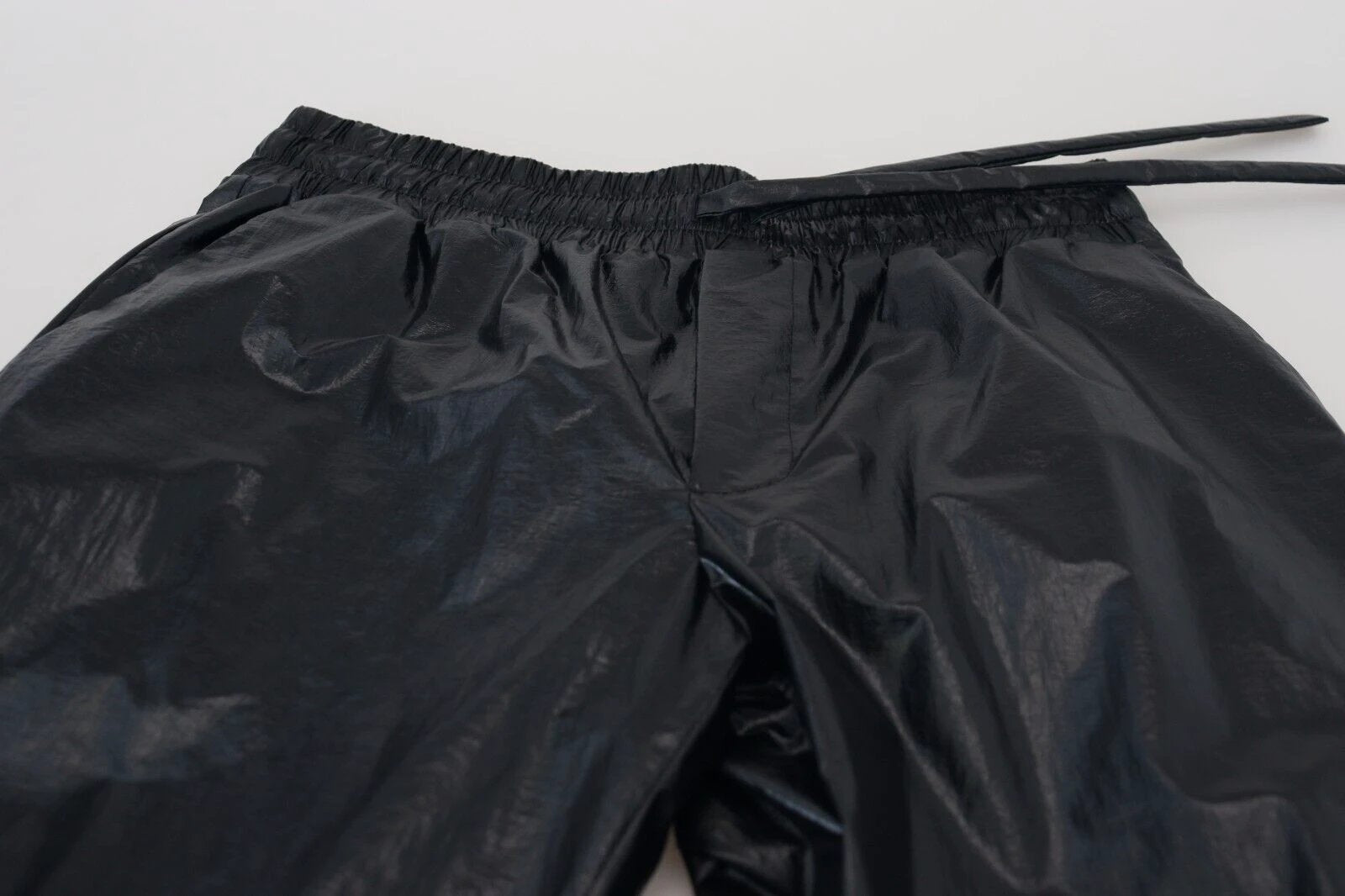 Dolce & Gabbana Black Shining Drawstring Trouser Nylon Pants by Dolce & Gabbana
