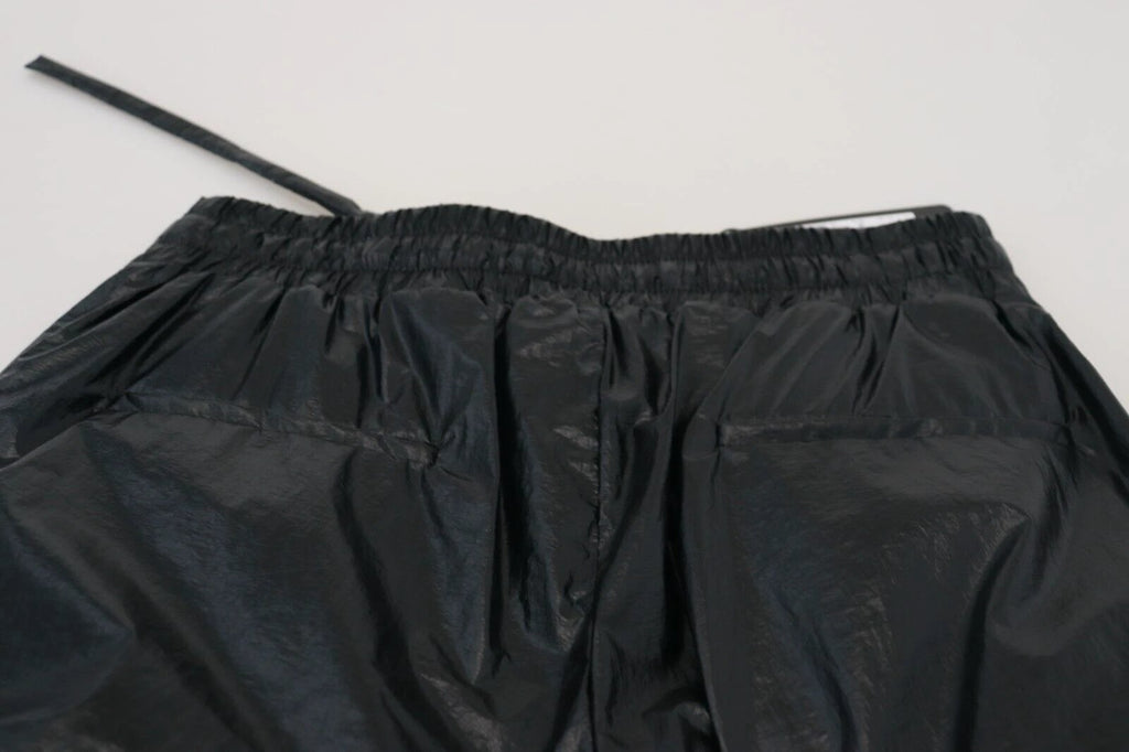 Dolce & Gabbana Black Shining Drawstring Trouser Nylon Pants by Dolce & Gabbana