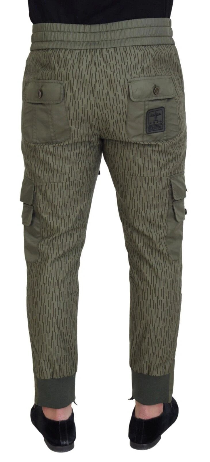 Dolce & Gabbana Green Striped Cargo Zipper Leg Men Trouser Pants by Dolce & Gabbana