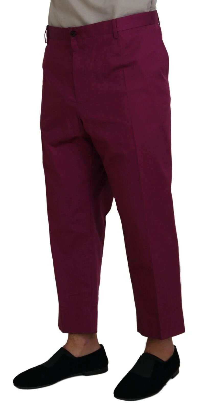 Dolce & Gabbana Magenta Cotton DG Logo Pocket Trouser Pants by Dolce & Gabbana