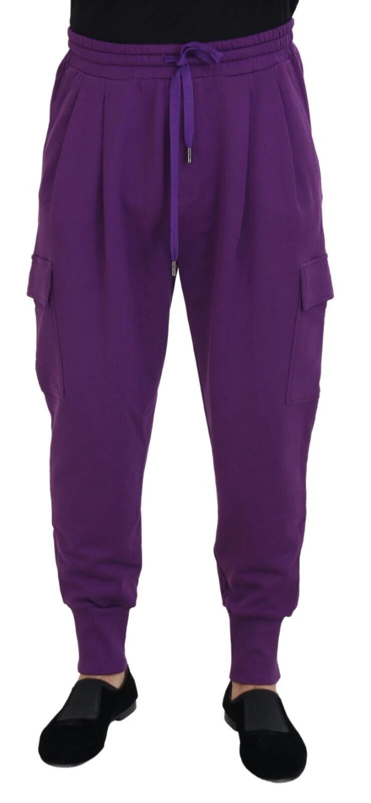 Dolce & Gabbana Purple Cotton Cargo Sweatpants Jogging Pants by Dolce & Gabbana