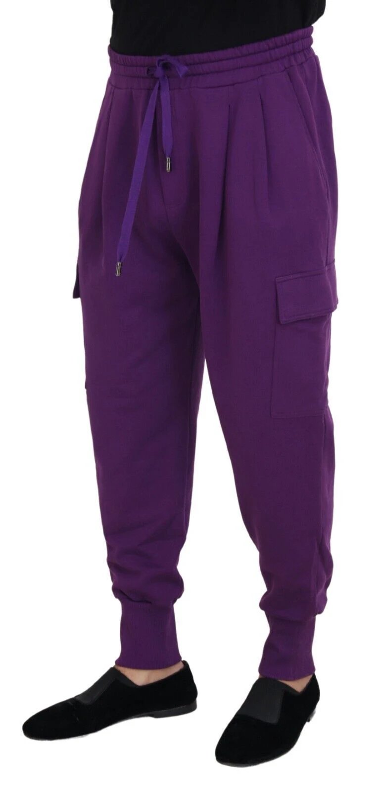 Dolce & Gabbana Purple Cotton Cargo Sweatpants Jogging Pants by Dolce & Gabbana
