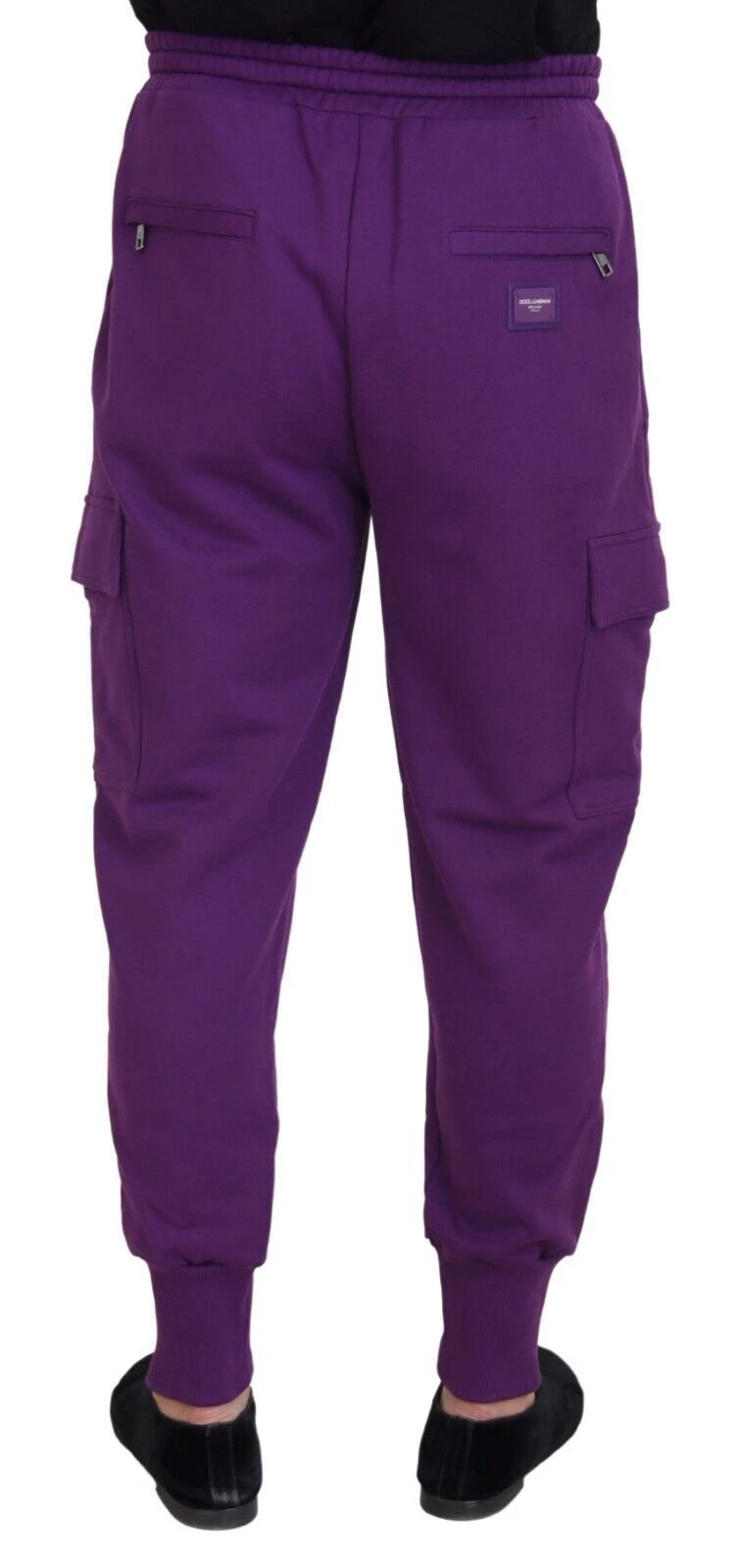 Dolce & Gabbana Purple Cotton Cargo Sweatpants Jogging Pants by Dolce & Gabbana
