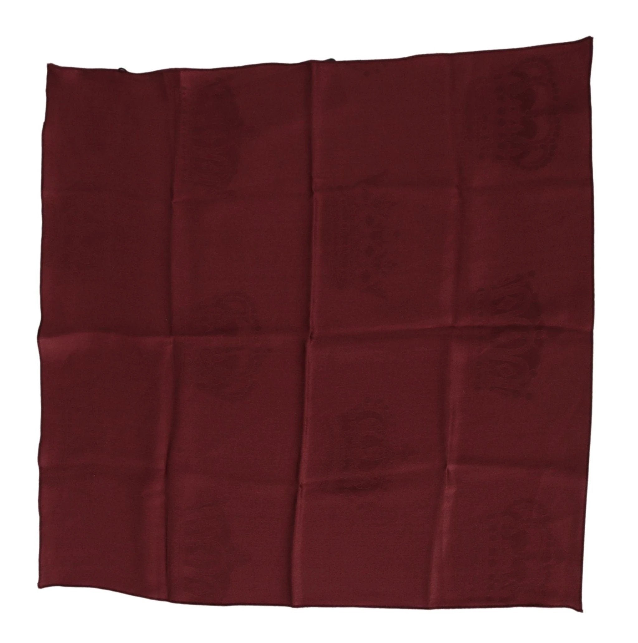 Dolce & Gabbana Maroon Silk Crown Square Wrap Handkerchief Scarf by Dolce & Gabbana