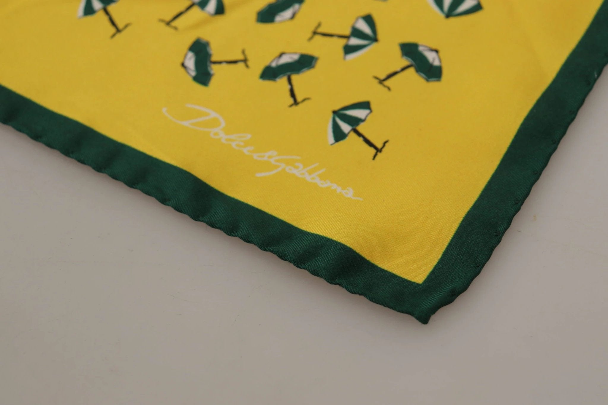 Dolce & Gabbana Yellow Printed DG Logo Square Mens Handkerchief Scarf by Dolce & Gabbana