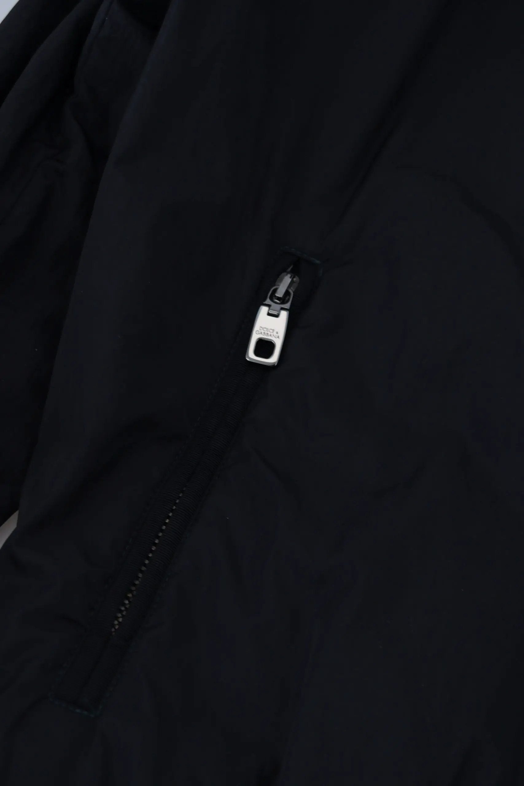 Veste bomber Dolce &amp; Gabbana en nylon noir avec logo et fermeture éclair