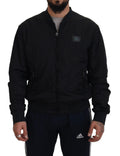 Dolce & Gabbana Black Nylon Logo Bomber Zipper Jacket by Dolce & Gabbana