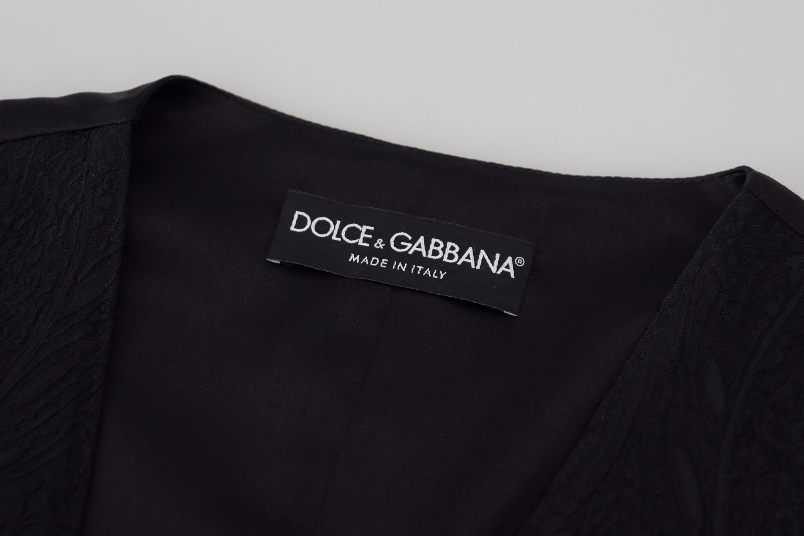Dolce & Gabbana Black Brocade Button Down Sleeveless Vest Top by Dolce & Gabbana