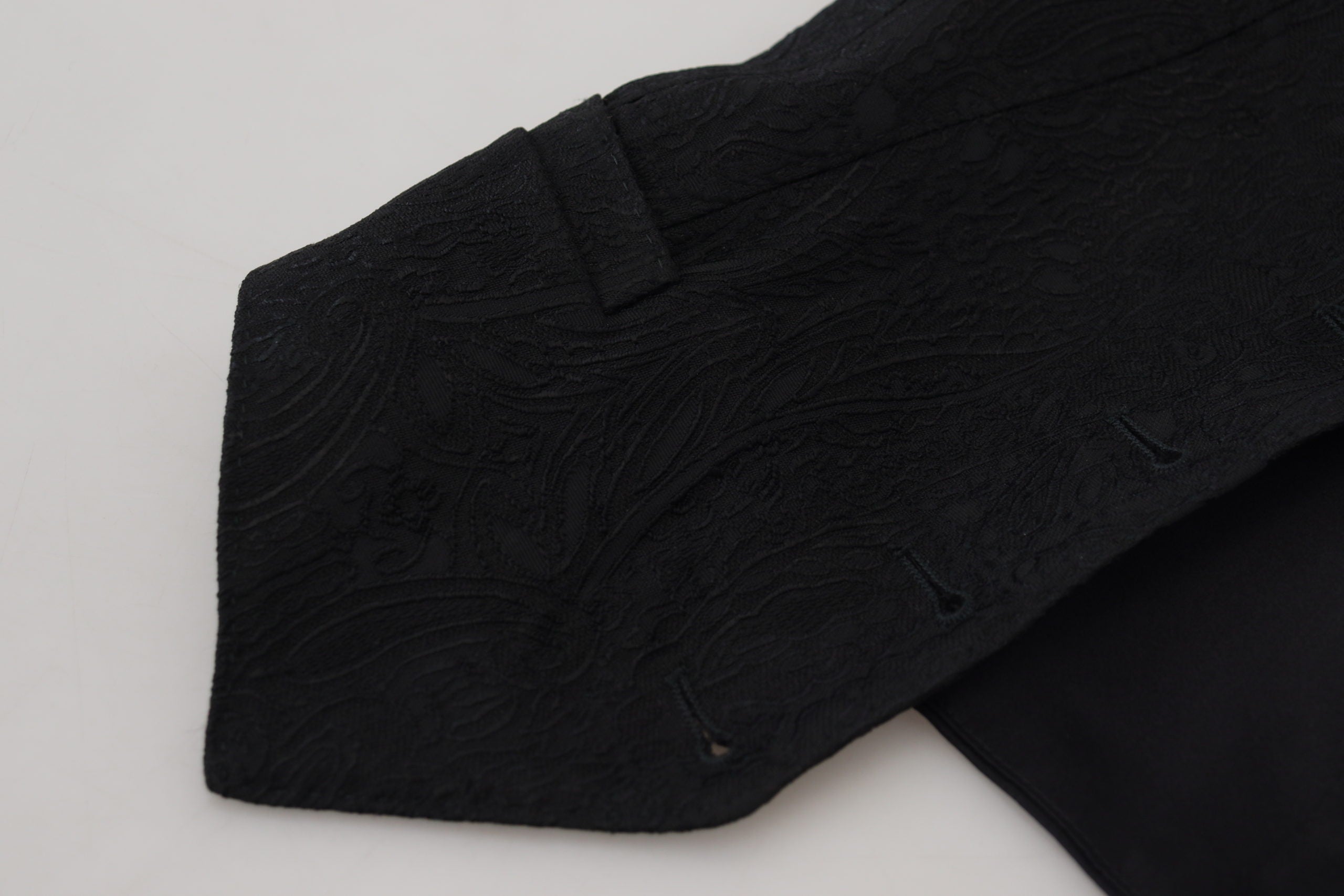 Dolce & Gabbana Black Brocade Button Down Sleeveless Vest Top by Dolce & Gabbana