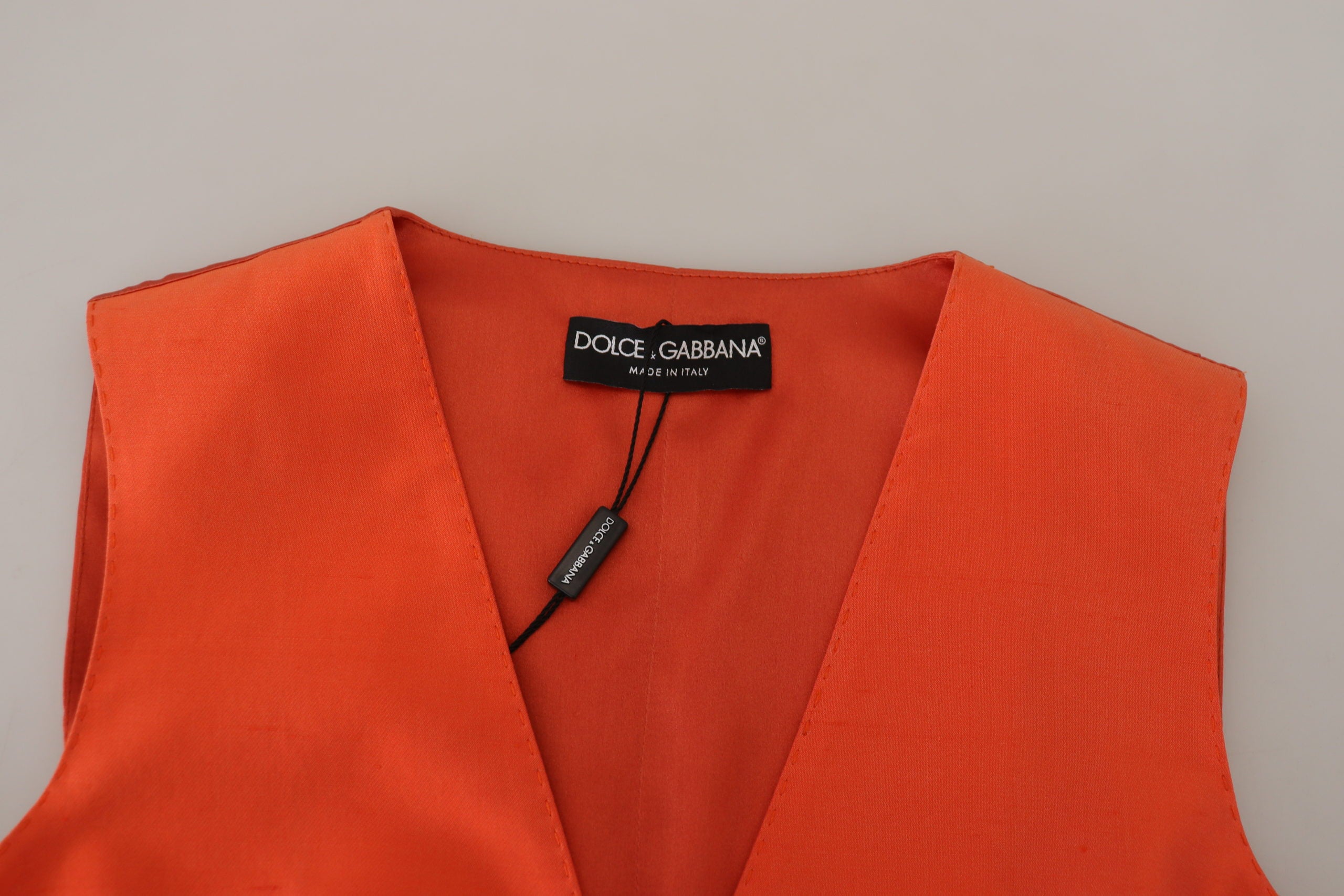 Dolce & Gabbana Orange Sleeveless Waistcoat Cropped Vest Top by Dolce & Gabbana