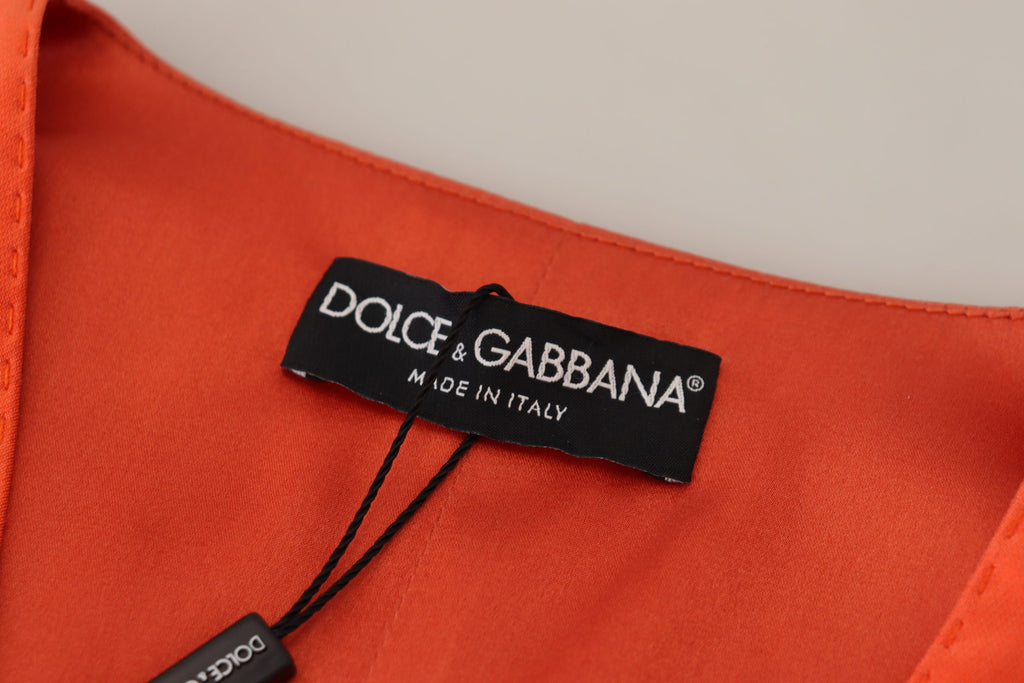 Dolce & Gabbana Orange Sleeveless Waistcoat Cropped Vest Top by Dolce & Gabbana