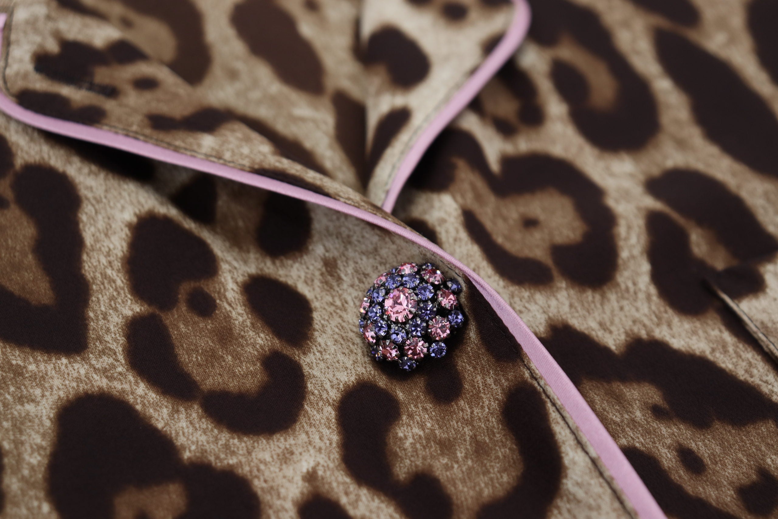 Dolce & Gabbana Brown Leopard Print Long Sleeves Blouse Top by Dolce & Gabbana