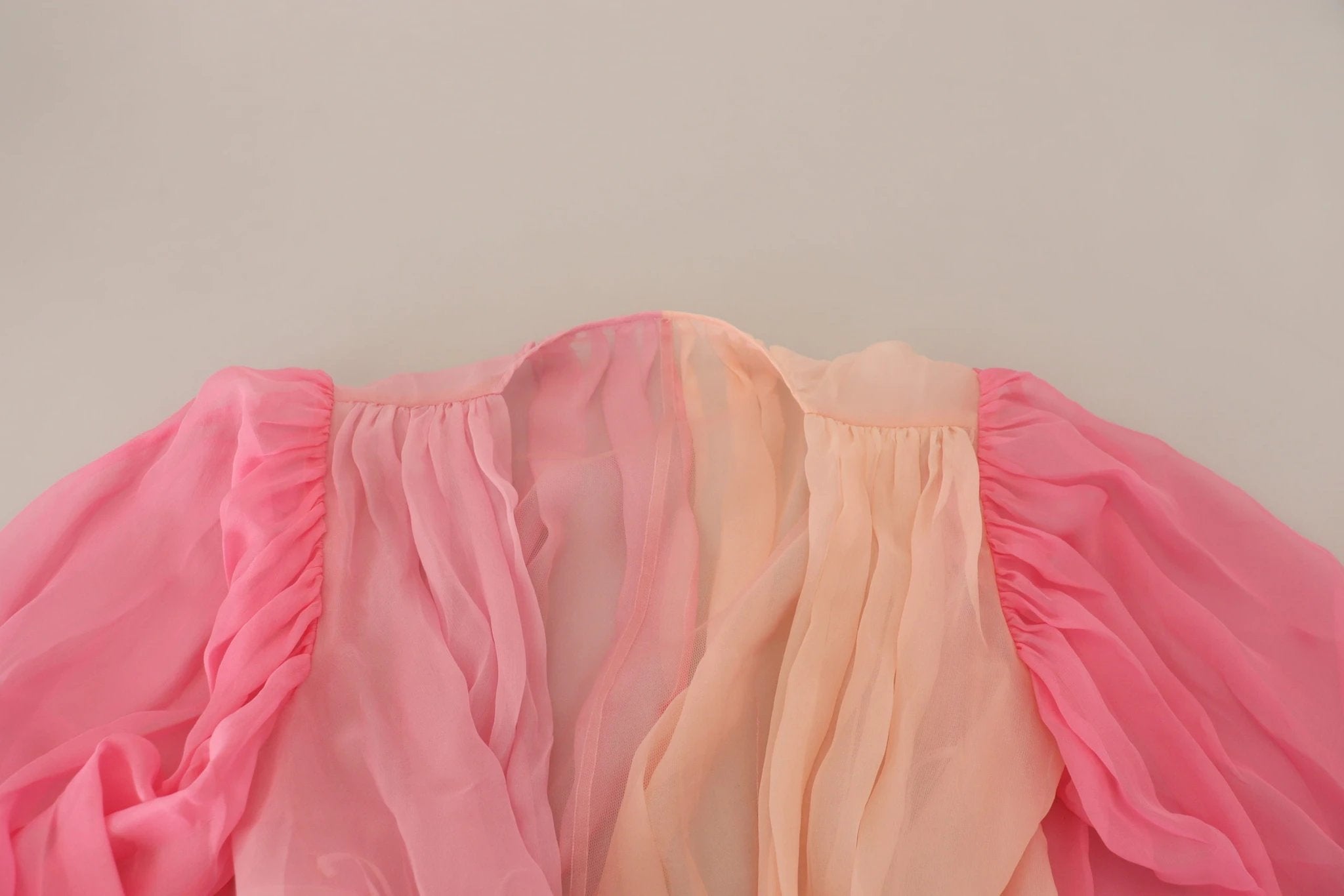 Dolce & Gabbana Pink Silk Wrap Long Sleeves Blouse Top by Dolce & Gabbana