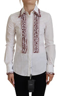 Dolce & Gabbana White Lace Long Sleeves Ruffle Collar Top by Dolce & Gabbana