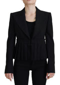 Dolce & Gabbana Black Single Breasted Fit Blazer Wool Jacket by Dolce & Gabbana