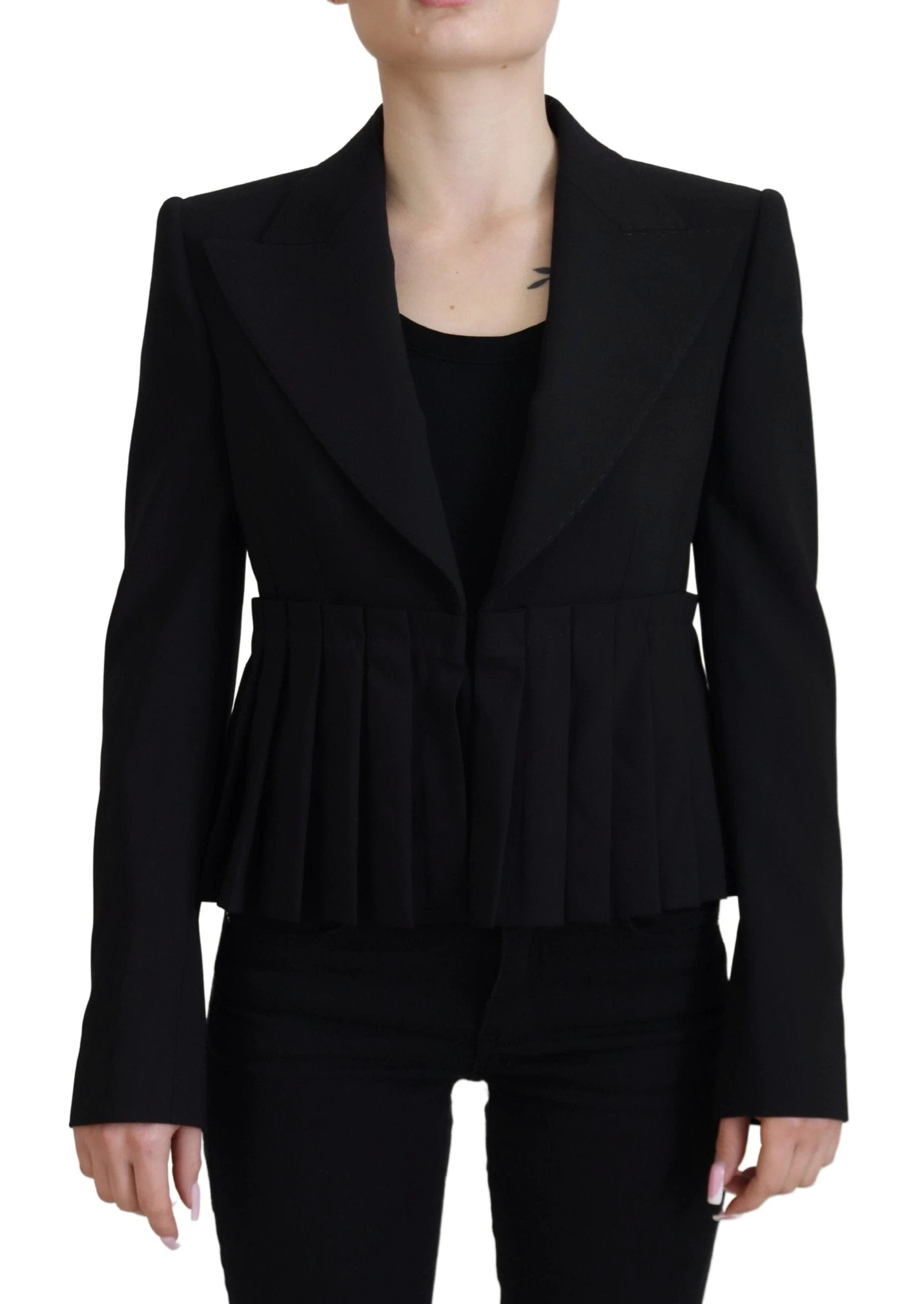Dolce & Gabbana Black Single Breasted Fit Blazer Wool Jacket by Dolce & Gabbana