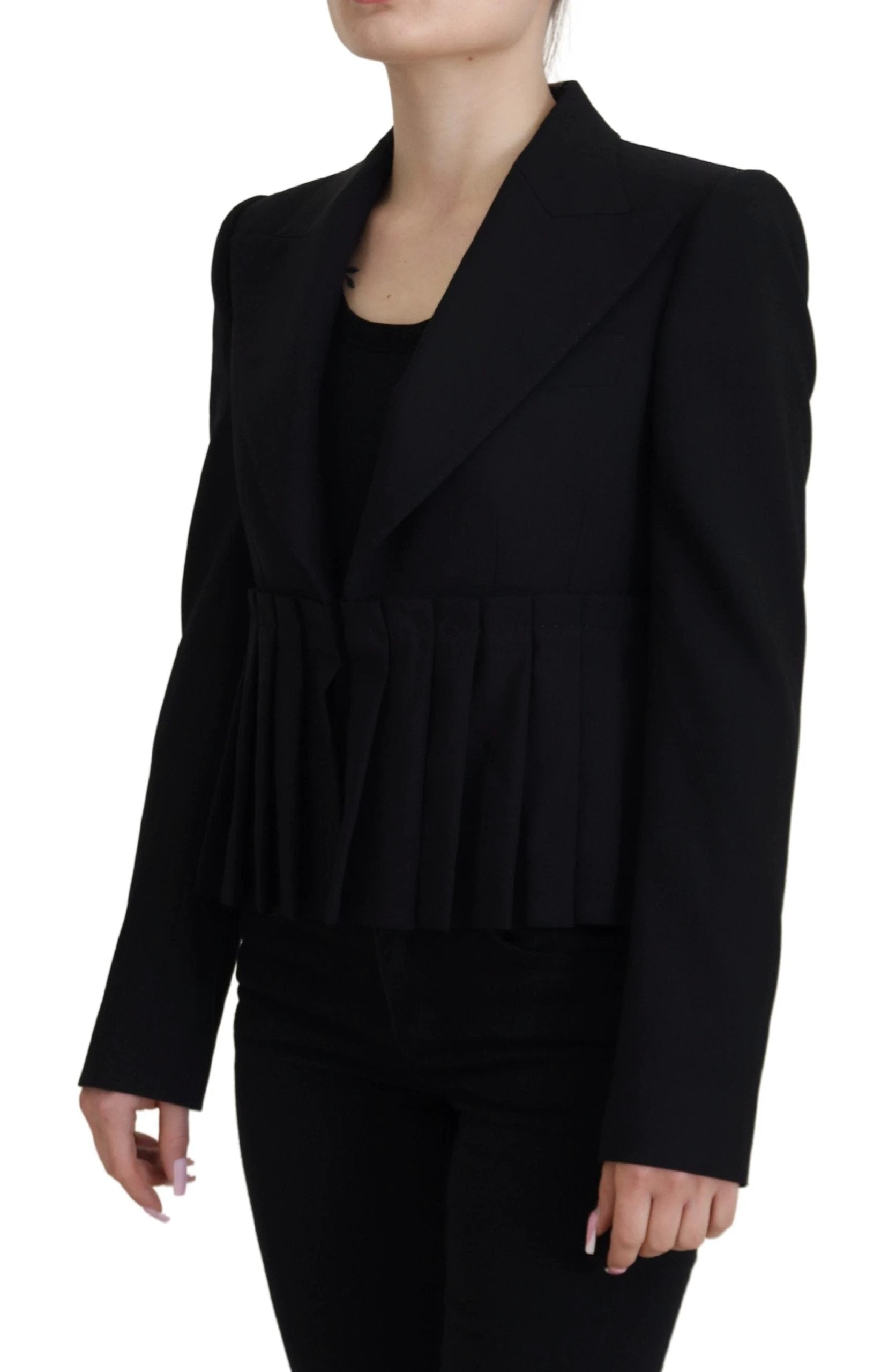 Dolce & Gabbana Black Single Breasted Fit Blazer Wool Jacket by Dolce & Gabbana