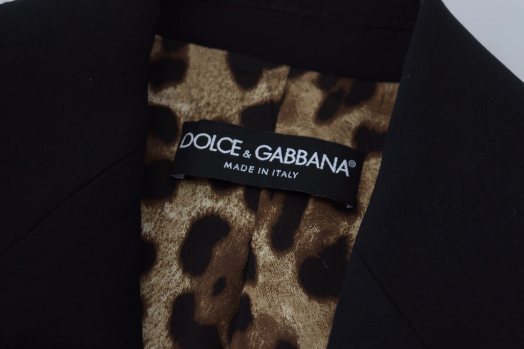 Dolce & Gabbana Black Single Breasted Fit Blazer Wool Jacket by Dolce & Gabbana