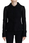 Dolce & Gabbana Black Wool Knitted Button Down Collar Jacket by Dolce & Gabbana