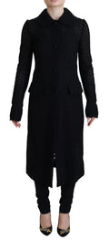 Dolce & Gabbana Black Button Down Long Blazer Cotton Jacket by Dolce & Gabbana