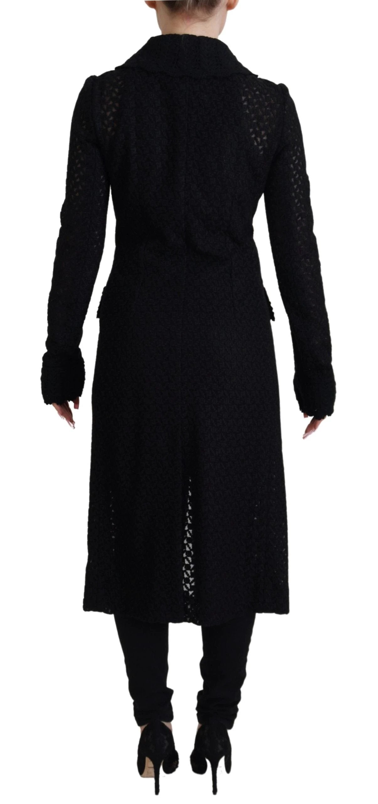 Dolce & Gabbana Black Button Down Long Blazer Cotton Jacket by Dolce & Gabbana